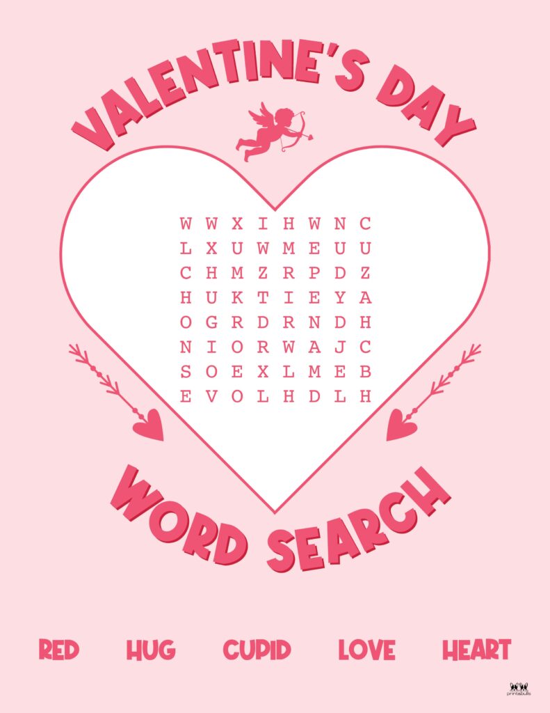 valentine's day word searches - 20 free pages | printabulls